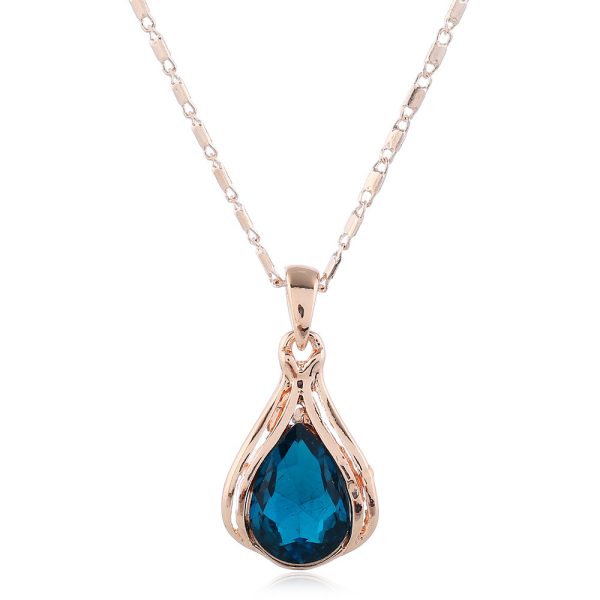 Alloy Water Drop Necklace Earring Jewelry Set