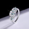 S925 Silver Moissanite Three-Life Stone 4 Karat Ring