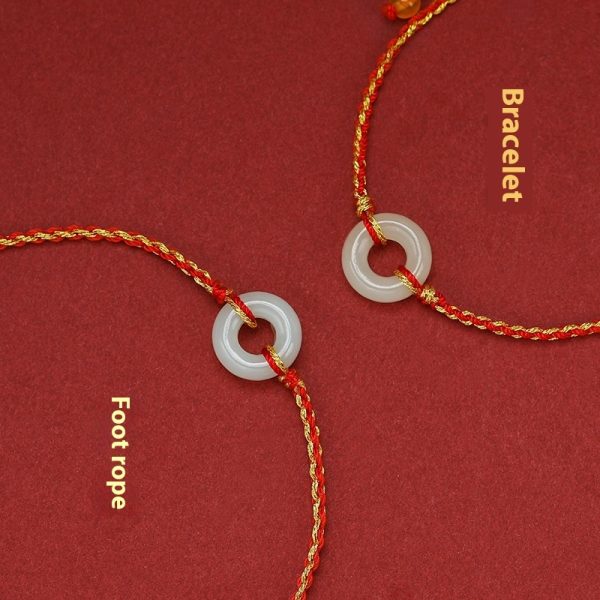Red Rope Ankle Ring Birth Year Tiger Year Simple Braided Rope