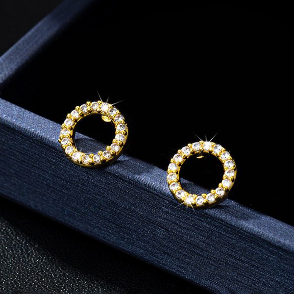 New Simple Circle Ear Studs Super Shiny Elegant