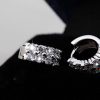Double Row Diamond Circle Zircon Earrings