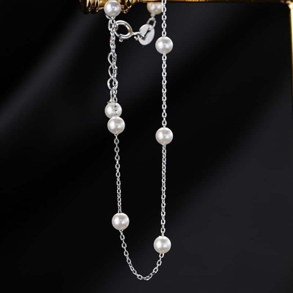 S925 Sterling Silver Pearl Bracelet Elegant Style