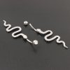 Belly Button Nails With Sterling Silver Snake Set With Zircon