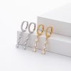 S925 Sterling Silver Inlaid Zircon Water Drop Ring Shaped Earrings