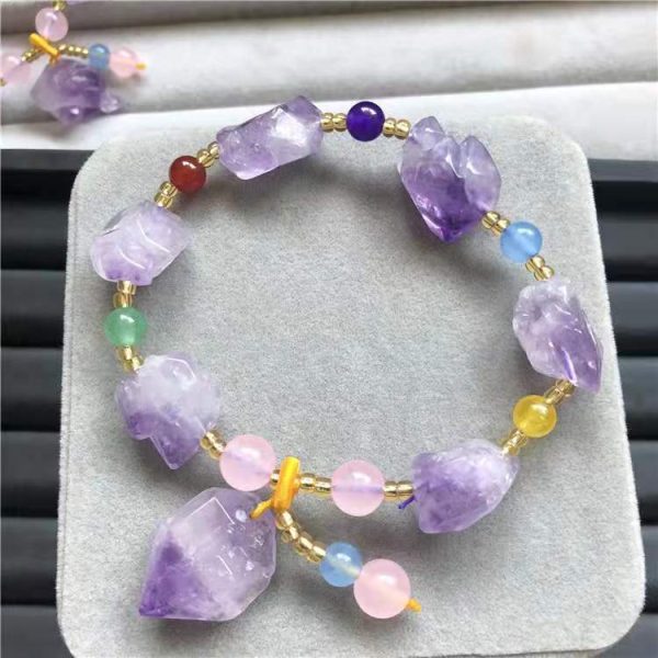 Fashion Romantic Natural Shaped Amethyst Bracelet