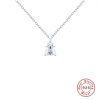 S925 Sterling Silver INS Bee Rhinestone Zircon Pendant Necklace