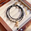 Multi-layer Bracelet Blue Gold Sand Stone Cut Three-ring Bracelet For Women