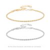 S925 Silver Hemp Flowers Chain Woven Square Zirconium All-match Bracelet