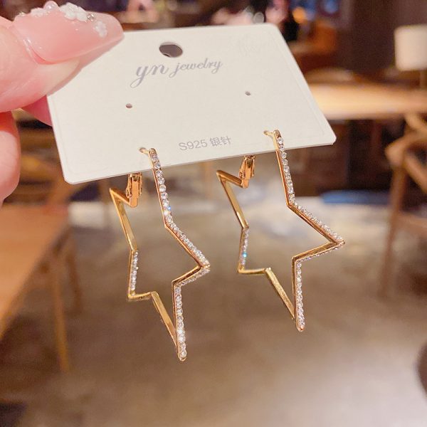Women's Full Diamond Geometric Circle Earrings