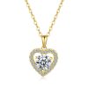 Heart Clavicle Chain Pendant Moissanite Ladies