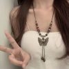 Retro Hong Kong  Ceramic Butterfly Pendant Necklace