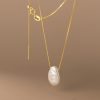 ea44d289-12f2-4484-b4a8-d73b690b621b.jpg S925 Silver Irregular Flat Pearl Necklace Sweet And Simple