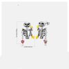 S925 Sterling Silver Skull Bone Stud Earrings Set With Zirconium Epoxy Personality