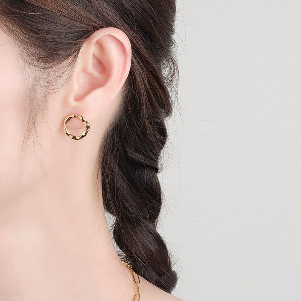 Metal Irregular Circle Design Earrings