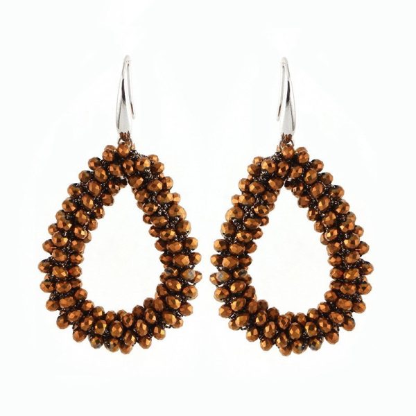 Drop-shaped Glass Crystal Earrings