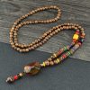 Men's And Women's Necklaces Retro Wooden Bead Sweater Chain Long Bodhi Pendant