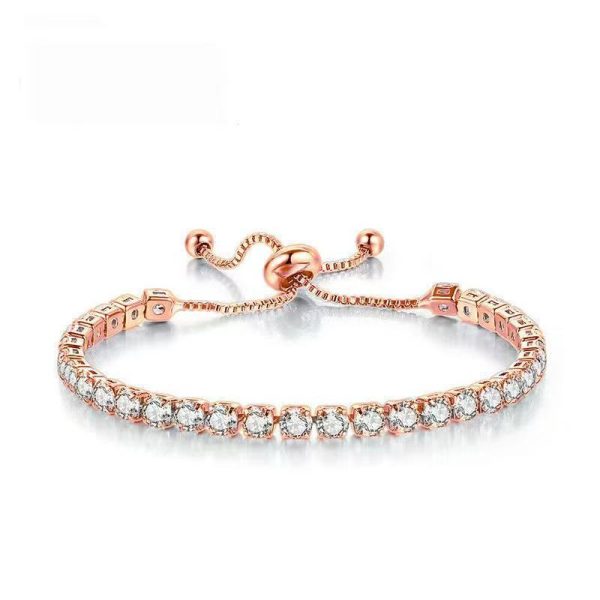 Simple Stainless Steel Material Square Zircon Crystal Bracelet