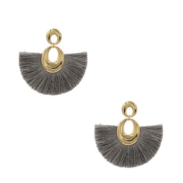 Water Drop Fan-shaped Tassel Earrings