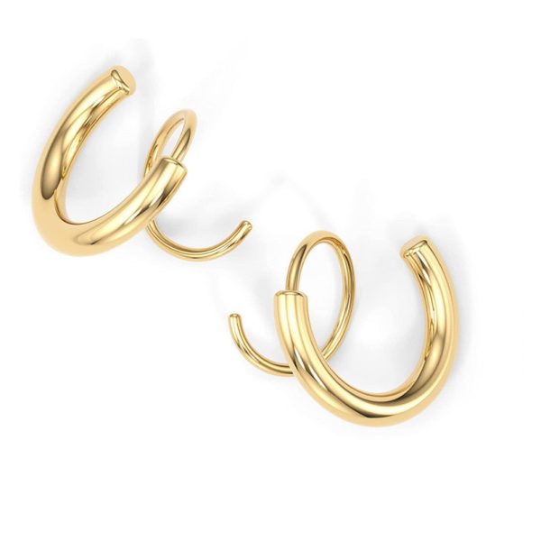 Spiral Double Circle Twisted Earrings Copper