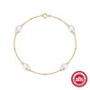 925 Sterling Silver Simple Pearl Ball Beads Bracelet All-matching Graceful
