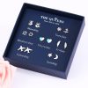 Fashion 925 Silver Needle Asymmetrical Earrings Gift Set