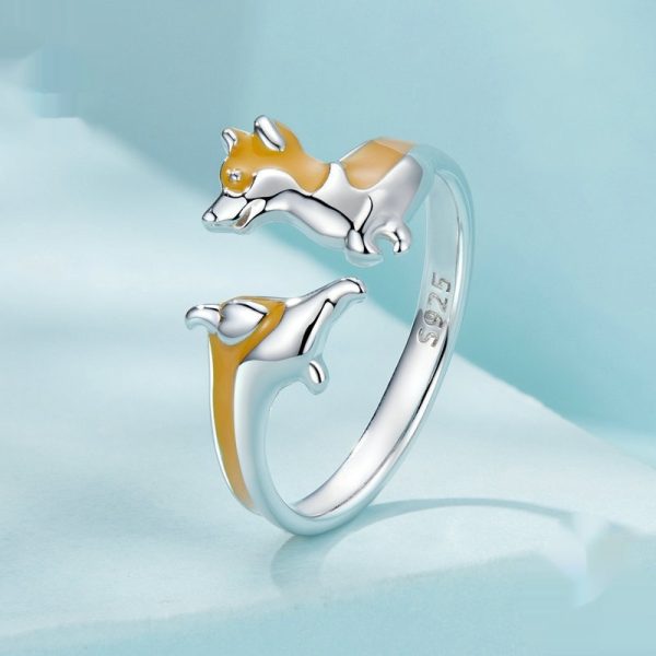 Original Fashion Cute Naughty Corgi Pet Ring