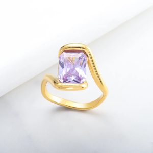 Zircon Non-fading Titanium Steel Ornament Ring