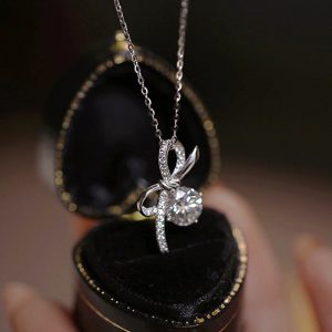 EU And South Korea Bow Necklace For Women Delicate Lady