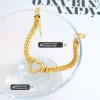 Trendy Fashion Hip Hop Style Titanium Steel Gold Plated Personalized Bracelet