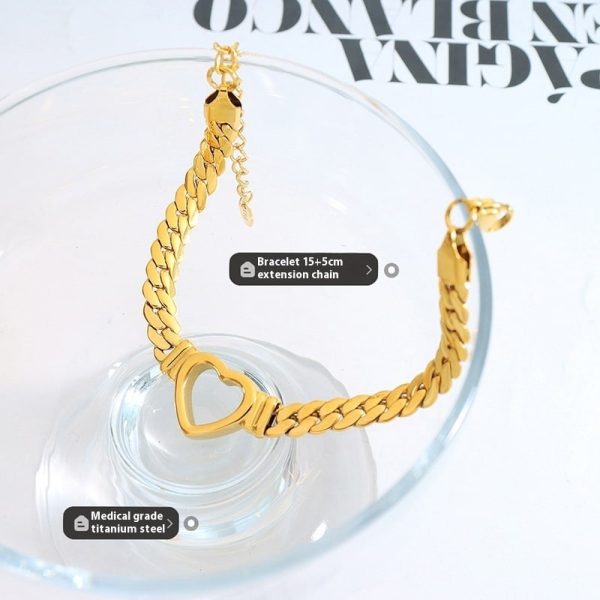Trendy Fashion Hip Hop Style Titanium Steel Gold Plated Personalized Bracelet