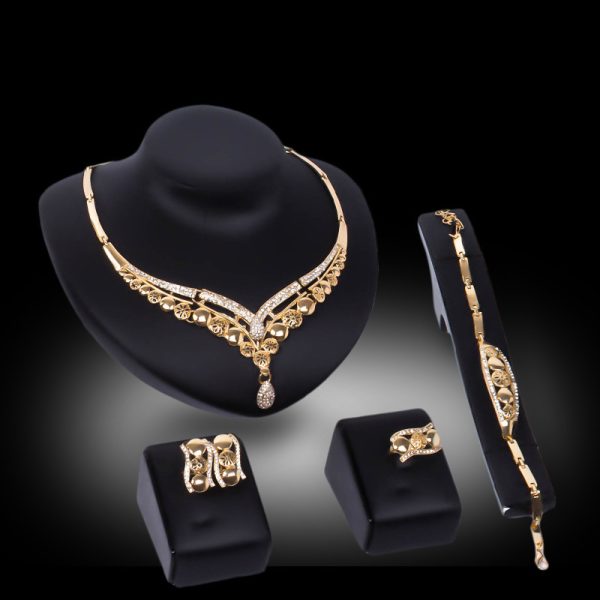 Popular Necklace And Earrings Alloy Four-piece Jewelry Set