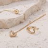 Personality Minority Love Three-piece Set Of Gold Copper Micro-zircon Ear Clip Earrings Female