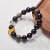 Nine Purple Fire Design Bracelet Silver Stone Green Phantom Quartz