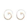 Geometric Metal Big Circle Diamond Earrings Fashion