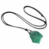 Natural Green Fluorite Pendant Rough Stone Irregular Crystal Necklace