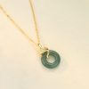 Women Peace Buckle Gold And Silver Necklace