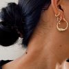 Circle Face Moon Metal Alloy Earrings