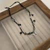 Natural Beaded Stone Butterfly Necklace