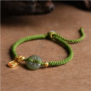 Corn Knot Hetian Jade Safety Buckle Bracelet
