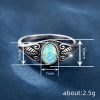 Women's Retro Distressed Metal Leaf Ring