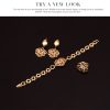 Dress With Bridal Golden Jewelry Set