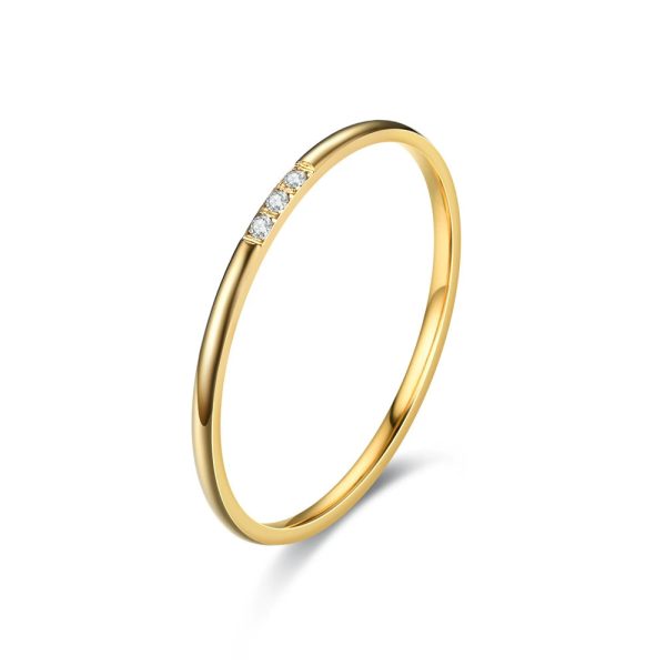All-matching Diamond-studded Ring Advanced Design Sense