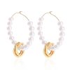 Ladies Harajuku Style Circle Pearl Earrings