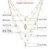Women's Diamond Six-pointed Star Pendant Necklace Multi-layer
