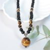 Natural Tigereye Single Bead Necklace Pendant Foreign Trade