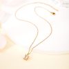 Gold Plating Simple Square Pendant Necklace For Women
