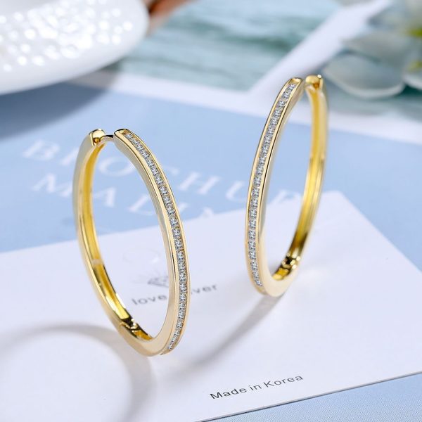 Circle Classic Minimalist Ear Clip Inlaid Zircon European And American Style