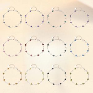 S925 Fashion Colorful Moissanite Sterling Silver Bracelet
