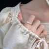 Xiangyun Pattern White Copper Silver Gold Ring