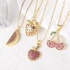 Fruit Strawberry Cherry Pendant Necklace Jewelry For Women